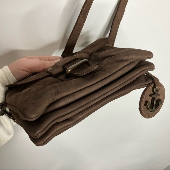 Anthropologie Harbour 2nd Luna Crossbody bag brown leather small mini bag - Picture 12 of 12